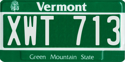 VT license plate XWT713