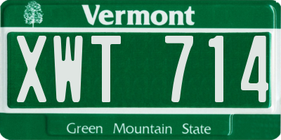 VT license plate XWT714