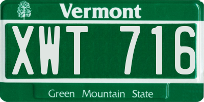 VT license plate XWT716