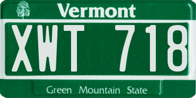 VT license plate XWT718