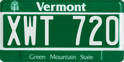 VT license plate XWT720