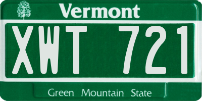 VT license plate XWT721