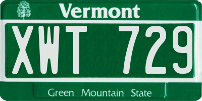 VT license plate XWT729