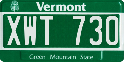 VT license plate XWT730