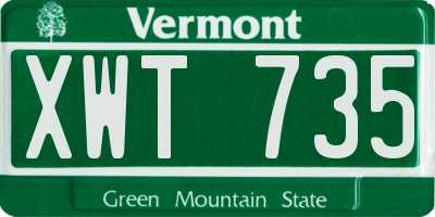 VT license plate XWT735