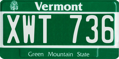 VT license plate XWT736