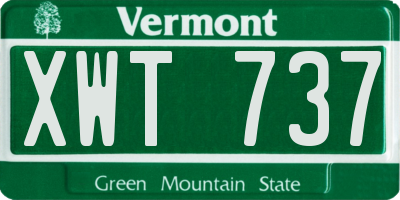 VT license plate XWT737