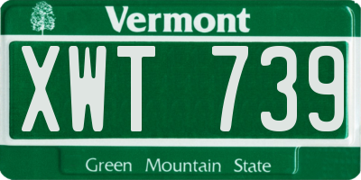 VT license plate XWT739