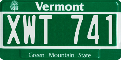 VT license plate XWT741
