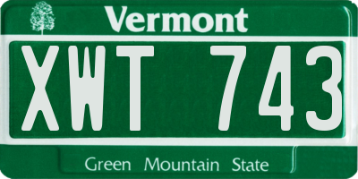 VT license plate XWT743