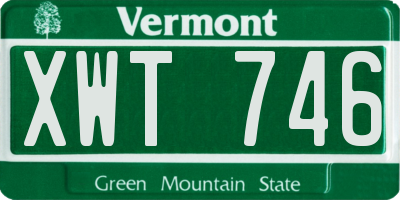 VT license plate XWT746