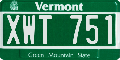 VT license plate XWT751