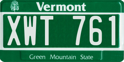 VT license plate XWT761