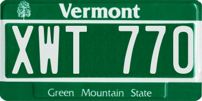 VT license plate XWT770