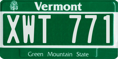 VT license plate XWT771
