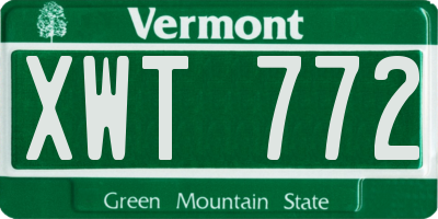 VT license plate XWT772