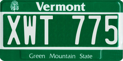 VT license plate XWT775
