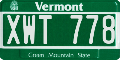 VT license plate XWT778