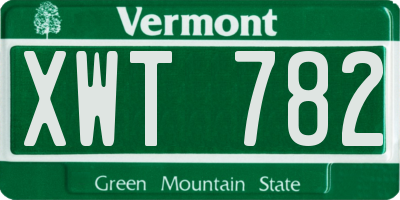 VT license plate XWT782