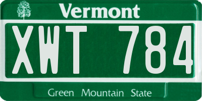 VT license plate XWT784