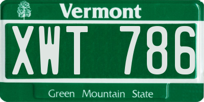 VT license plate XWT786