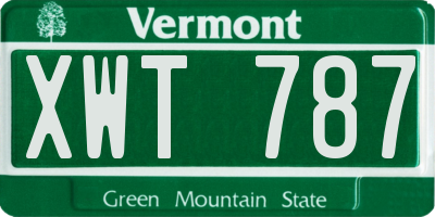 VT license plate XWT787