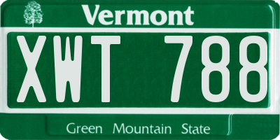 VT license plate XWT788