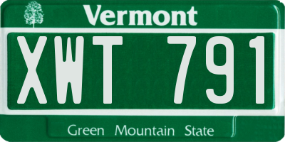 VT license plate XWT791
