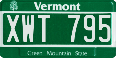 VT license plate XWT795