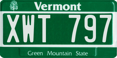 VT license plate XWT797