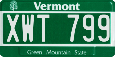 VT license plate XWT799