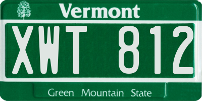 VT license plate XWT812