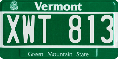 VT license plate XWT813
