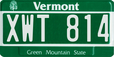 VT license plate XWT814
