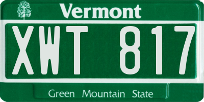 VT license plate XWT817