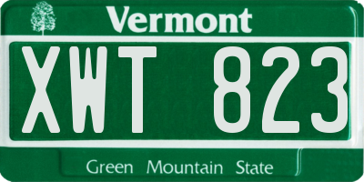 VT license plate XWT823