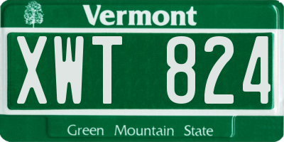 VT license plate XWT824