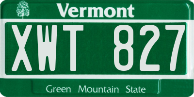 VT license plate XWT827