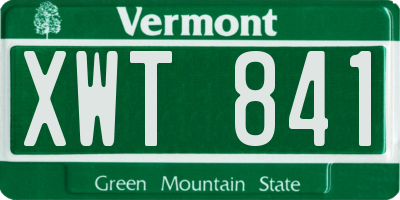 VT license plate XWT841