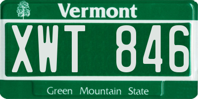 VT license plate XWT846