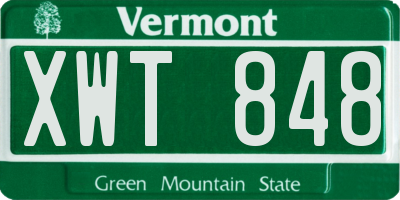 VT license plate XWT848