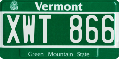 VT license plate XWT866