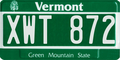 VT license plate XWT872