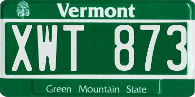 VT license plate XWT873