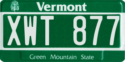 VT license plate XWT877