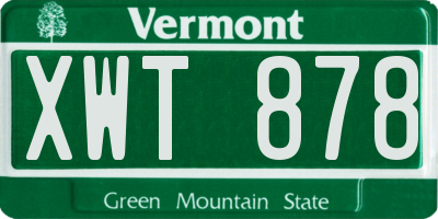 VT license plate XWT878