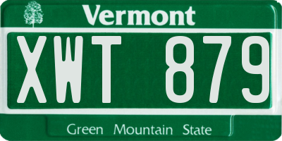 VT license plate XWT879