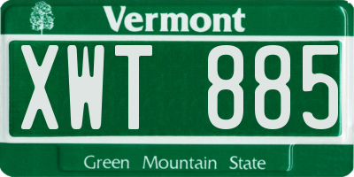 VT license plate XWT885
