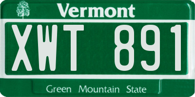VT license plate XWT891