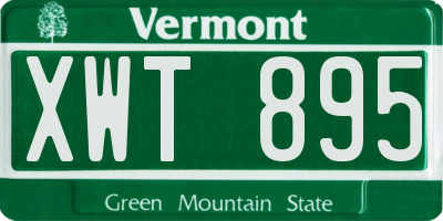 VT license plate XWT895